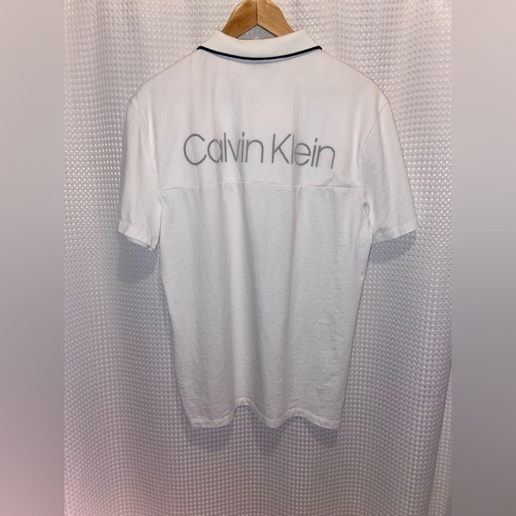 2/49$ Men’s Calvin Klein 100%‎ cotton white Polo with black detailing size large - Picture 10 of 12